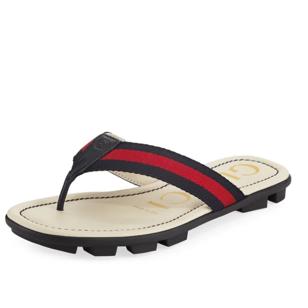 Gucci Green and Red Sandals with Iconic Design